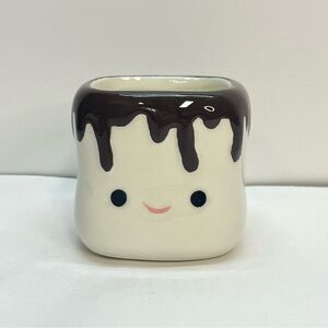 ceramic marshmallow mug decorative hot chocolate smiling face chocolate drizzle